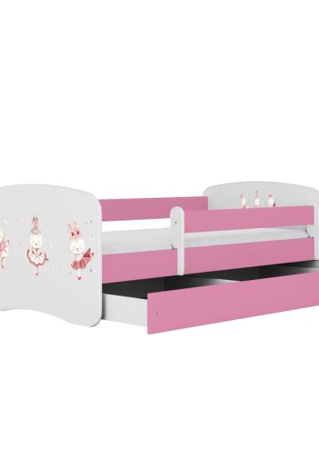 KOCOT KIDS Seng babydreams lyserde kaniner med sommerfugle uden skuffe med madras 140/70