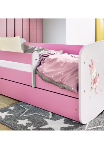 KOCOT KIDS Seng babydreams lyserde kaniner med sommerfugle uden skuffe med madras 180/80