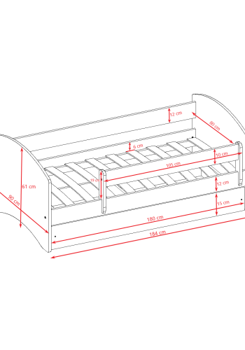 KOCOT KIDS Seng babydreams pink onsdag med skuffe med madras 180/80