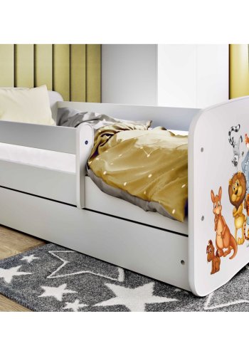 KOCOT KIDS Seng babydreams hvide dyr uden skuffe med madras 160/80