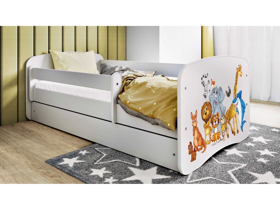 KOCOT KIDS Seng babydreams hvide dyr uden skuffe med madras 180/80