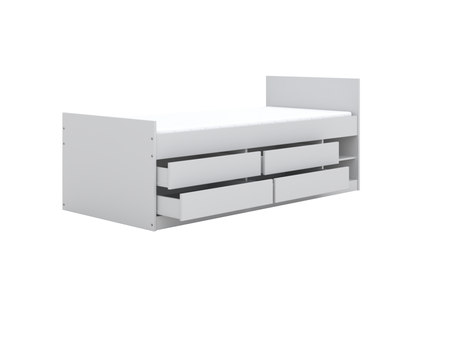 KOCOT KIDS Seng Leon hvid 200 med madras