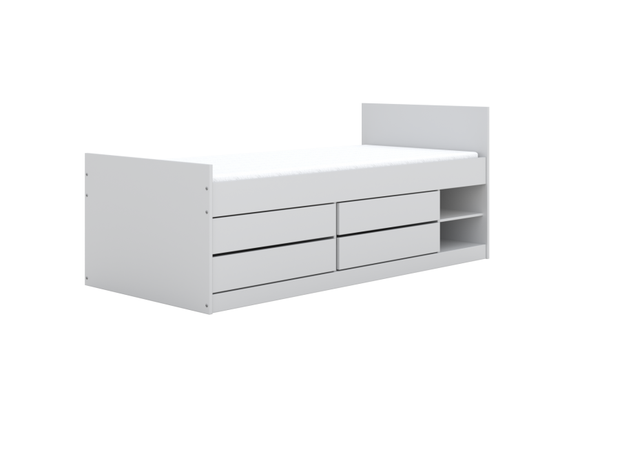 KOCOT KIDS Seng Leon hvid 200 med madras