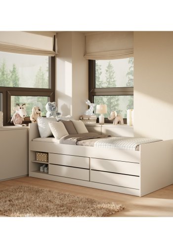 KOCOT KIDS Seng Leon hvid 200 med madras