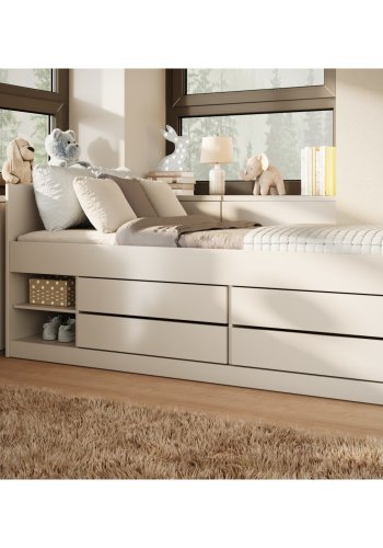 KOCOT KIDS Seng Leon hvid 200 med madras