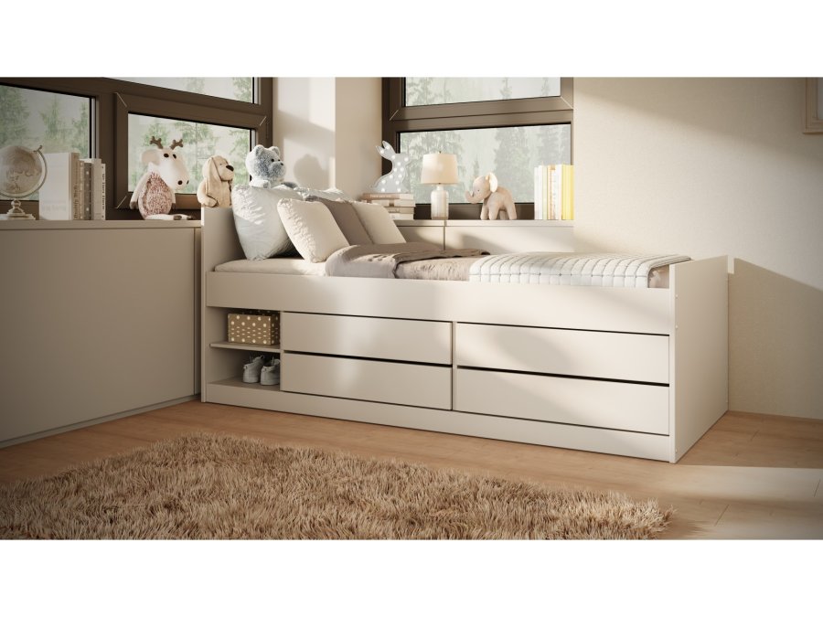 KOCOT KIDS Seng Leon hvid 200 med madras