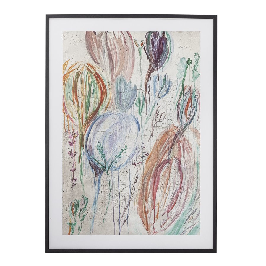 BLOOMINGVILLE Francine Illustration med ramme, Sort, Fyr