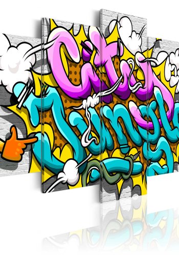 ARTGEIST billede, 5-delt - Graffiti: city jungle - Flere strrelser