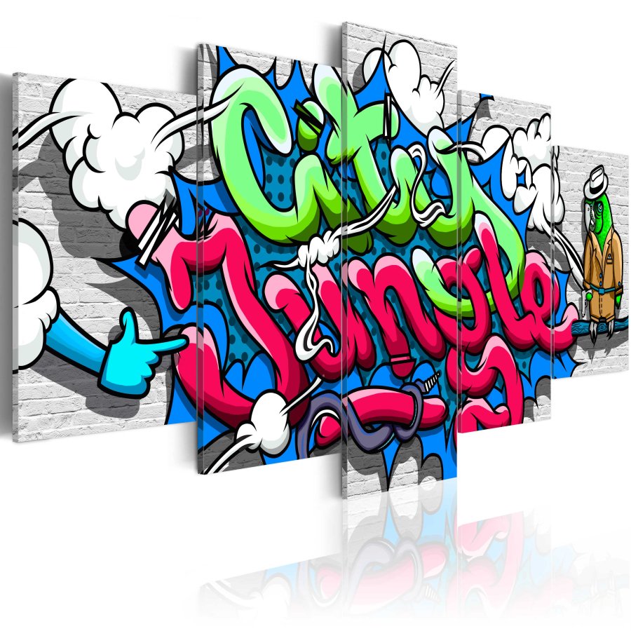 ARTGEIST billede, 5-delt - Parrot on guard! - Flere strrelser