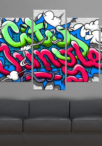 ARTGEIST billede, 5-delt - Parrot on guard! - Flere strrelser