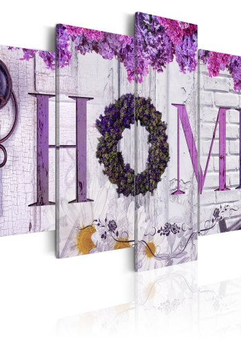 ARTGEIST billede, 5-delt - Purple House - Flere strrelser