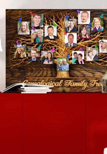 ARTGEIST Family Tree - Billede af stamtr til tegnestifter trykt p kork - Flere strrelser