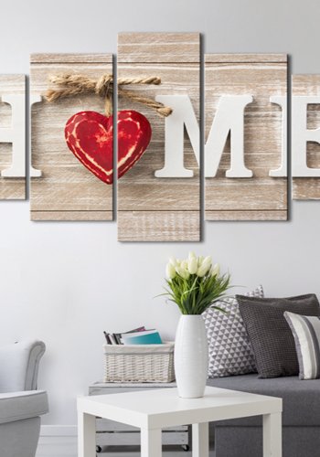 ARTGEIST billede, 5-delt - Home: House of Love - Flere strrelser