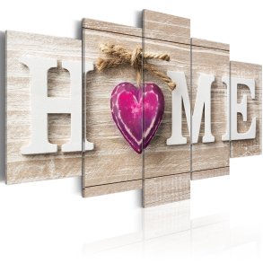 ARTGEIST billede, 5-delt - Home: Pink Heart - Flere strrelser