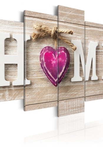 ARTGEIST billede, 5-delt - Home: Pink Heart - Flere strrelser