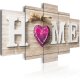 ARTGEIST billede, 5-delt - Home: Pink Heart - Flere strrelser