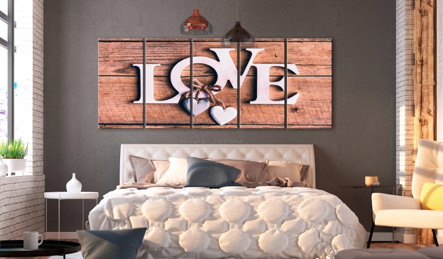 ARTGEIST billede, 5-delt - Wooden Letters Narrow - Flere strrelser