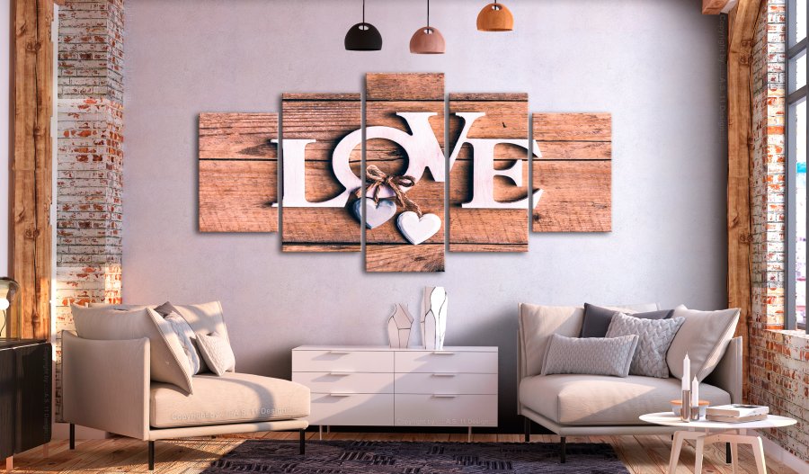ARTGEIST billede, 5-delt - Wooden Letters Wide - Flere strrelser
