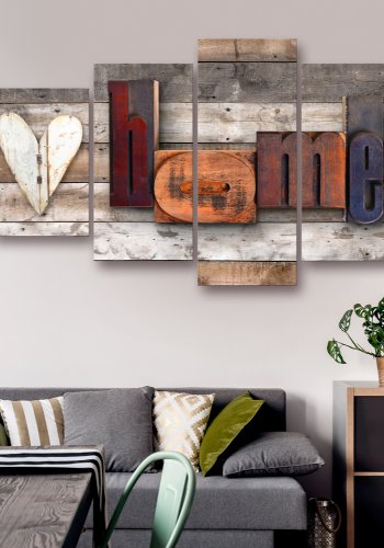 ARTGEIST billede med tekst, 5-delt - Enchanted Cottage - Flere strrelser