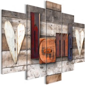 ARTGEIST billede med tekst, 5-delt - Enchanted Cottage Wide - Flere strrelser