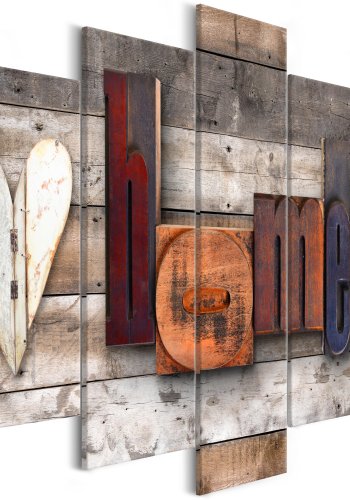 ARTGEIST billede med tekst, 5-delt - Enchanted Cottage Wide - Flere strrelser