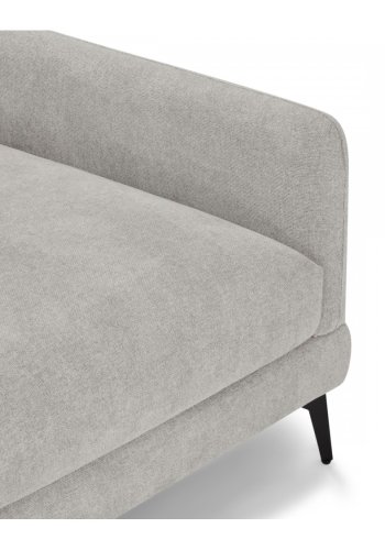 Maggie sofa, m. venstre chaiselong og 4 pyntepuder - gr og sort metal