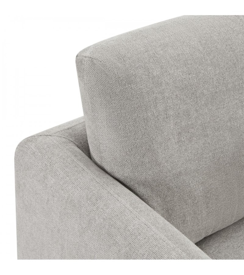 Maggie sofa, m. venstre chaiselong og 4 pyntepuder - gr og sort metal