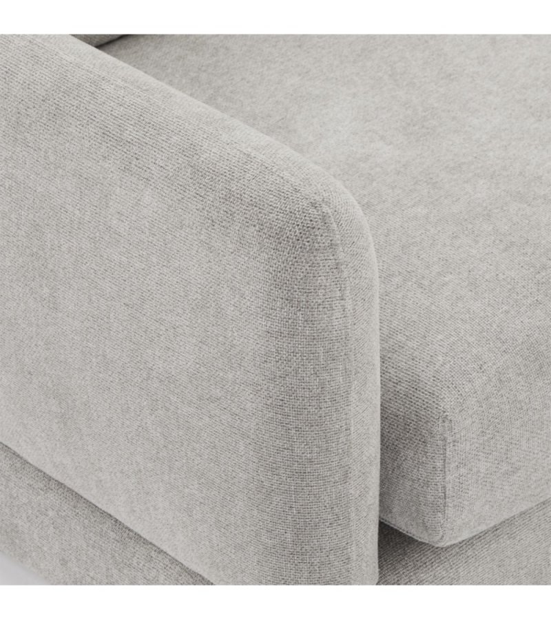 Maggie sofa, m. venstre chaiselong og 4 pyntepuder - gr og sort metal