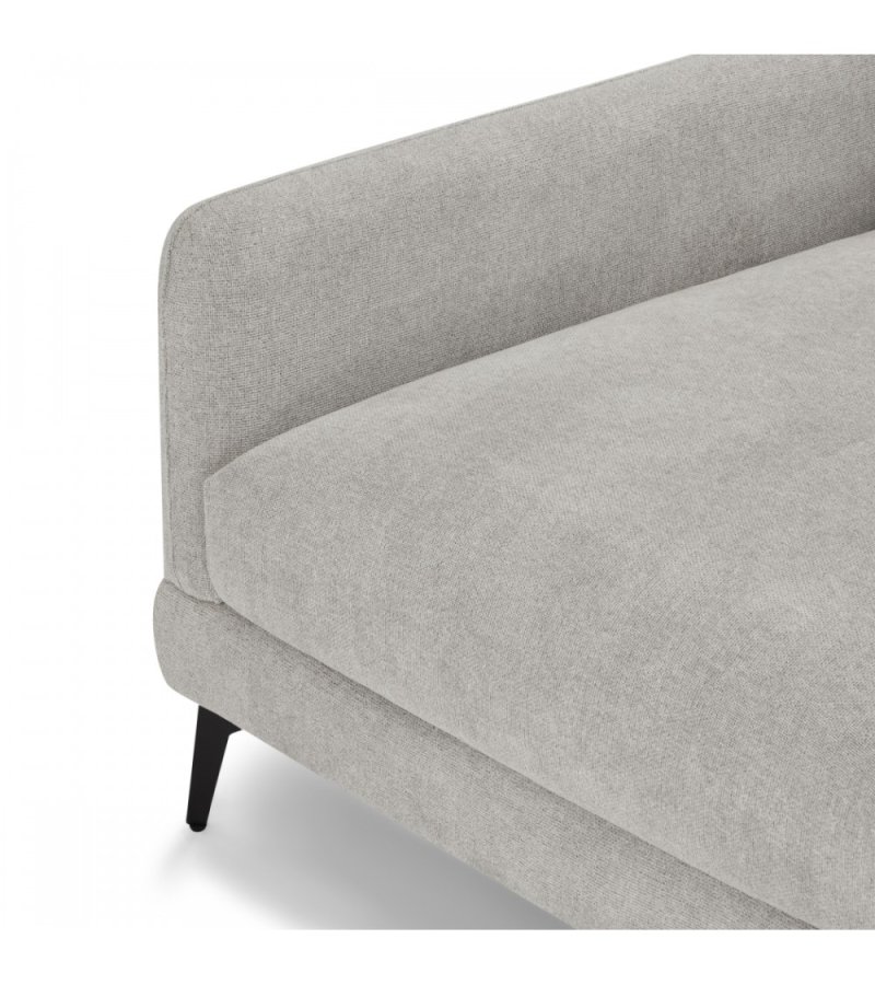  Maggie sofa, m. hjre chaiselong og 4 pyntepuder - gr og sort metal