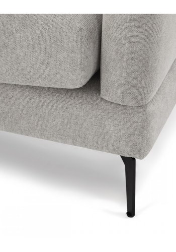  Maggie sofa, m. hjre chaiselong og 4 pyntepuder - gr og sort metal