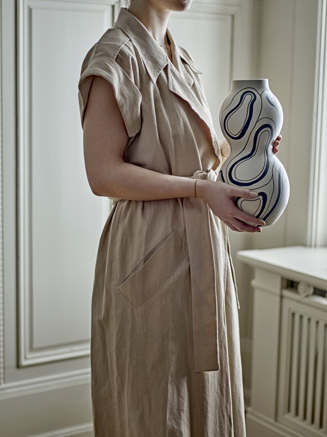 BLOOMINGVILLE Nicola vase - sort stentj