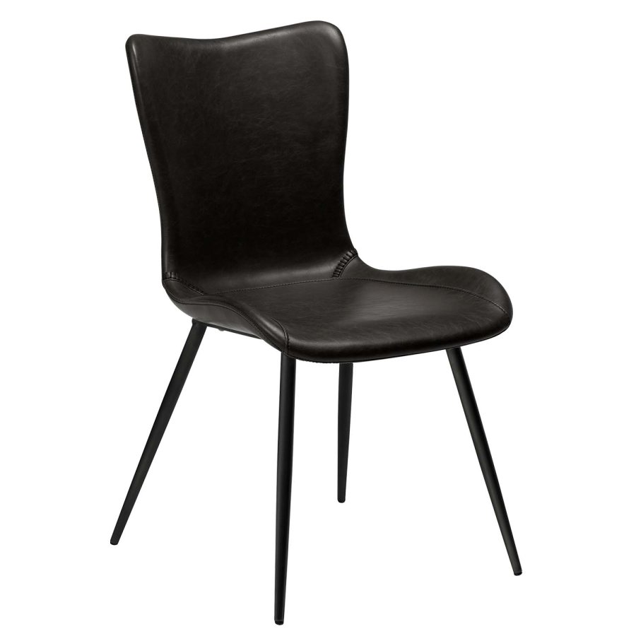 DAN-FORM Medusa spisebordsstol - sort kunstlder og sort metal