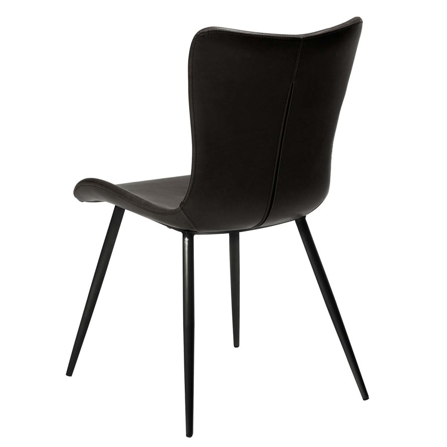DAN-FORM Medusa spisebordsstol - sort kunstlder og sort metal