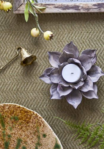 CREATIVE COLLECTION Eira Fyrfadsstage, Brun, Stentj