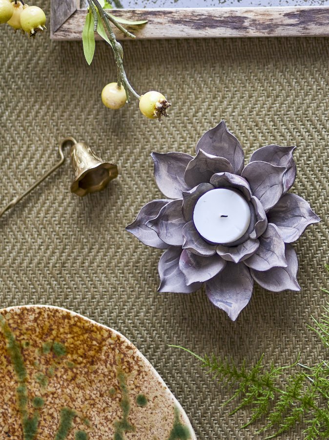 CREATIVE COLLECTION Eira Fyrfadsstage, Brun, Stentj