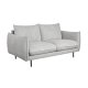 Milano 2 pers. sofa - lysegr stof og sort metal