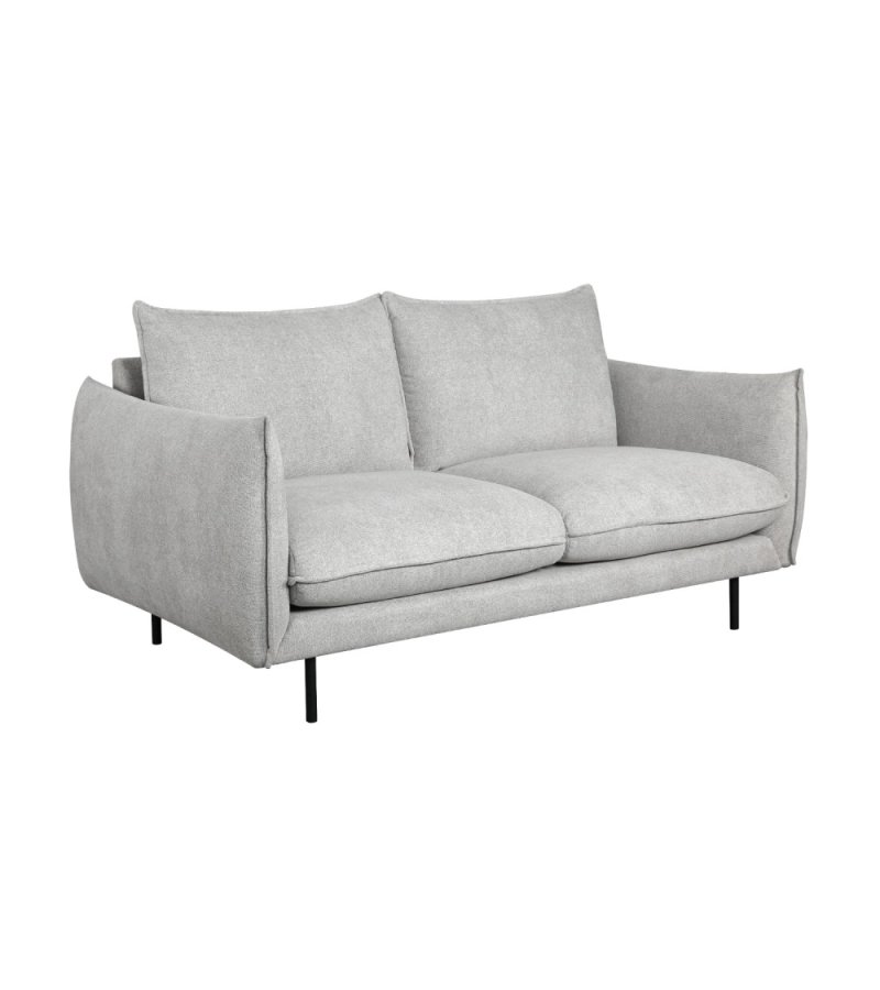 Milano 2 pers. sofa - lysegr stof og sort metal