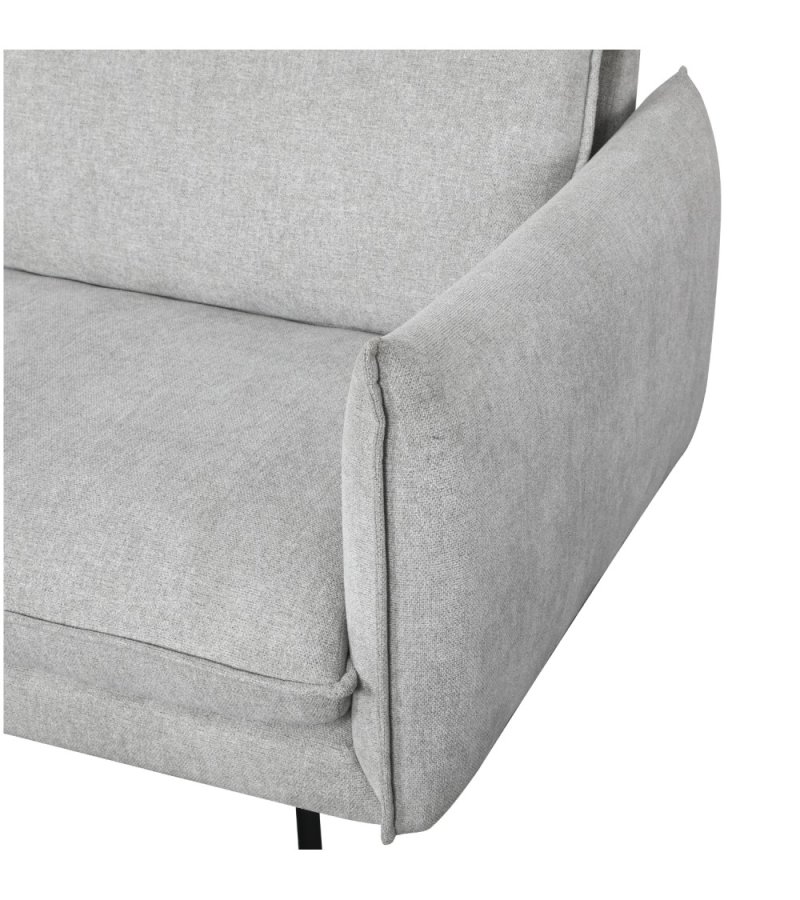 Milano 2 pers. sofa - lysegr stof og sort metal