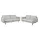 Milano 2 pers. sofa - lysegr stof og sort metal