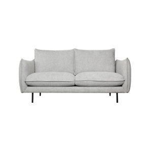 Milano 2 pers. sofa - lysegr stof og sort metal