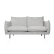 Milano 2 pers. sofa - lysegr stof og sort metal