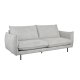 Milano 3 pers. sofa - lysegr stof og sort metal