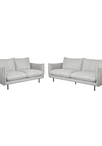 Milano 3 pers. sofa - lysegr stof og sort metal