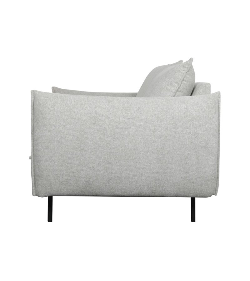 Milano 3 pers. sofa - lysegr stof og sort metal