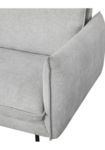 Milano 3 pers. sofa - lysegr stof og sort metal