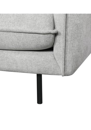 Milano 3 pers. sofa - lysegr stof og sort metal