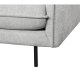Milano 3 pers. sofa - lysegr stof og sort metal
