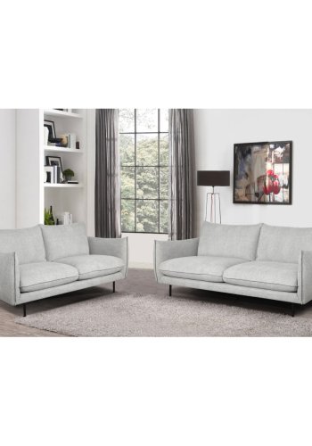 Milano 3 pers. sofa - lysegr stof og sort metal
