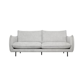 Milano 3 pers. sofa - lysegr stof og sort metal