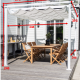 VENTURE DESIGN Lazio pergola, rektangulr - hvid polyester og hvid aluminium (393x293)